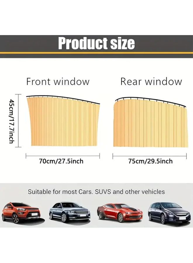 Magnetic Car Window Curtains 4pcs Black Lightweight Privacy Sun Shade for Vehicles Camping Outdoor - Image 2