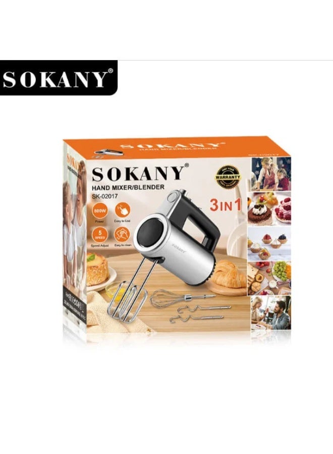 سوكاني SK-02017 مضرب بيض سوكانى استانلس 800 وات 3*1  - Image 2