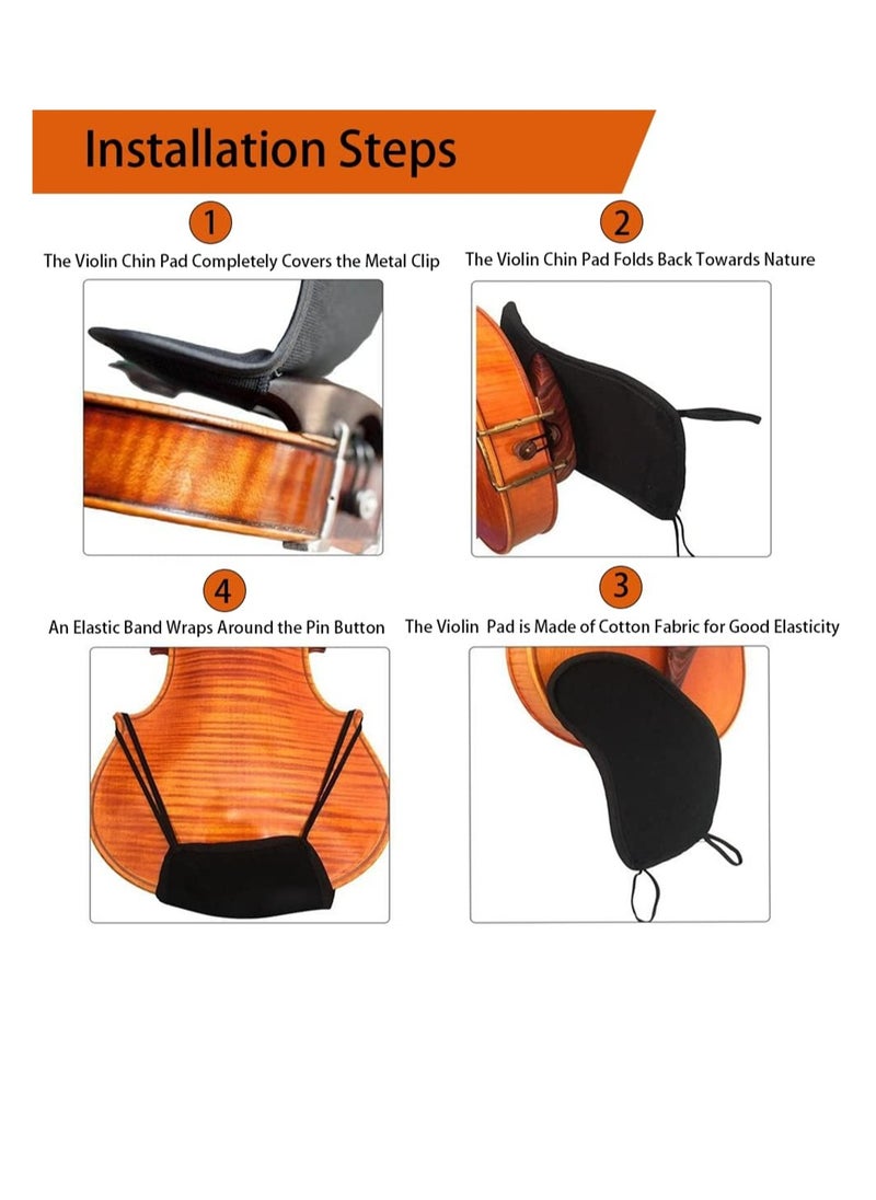 KASTWAVE Violin Shoulder Rest Pad for Violin 4/4-4/3 Soft Cotton Sponge Violin Chin Rest Pad 4/3-4/4 Violin AccessoriesFlannelette Violin Cover Protector  - Image 3