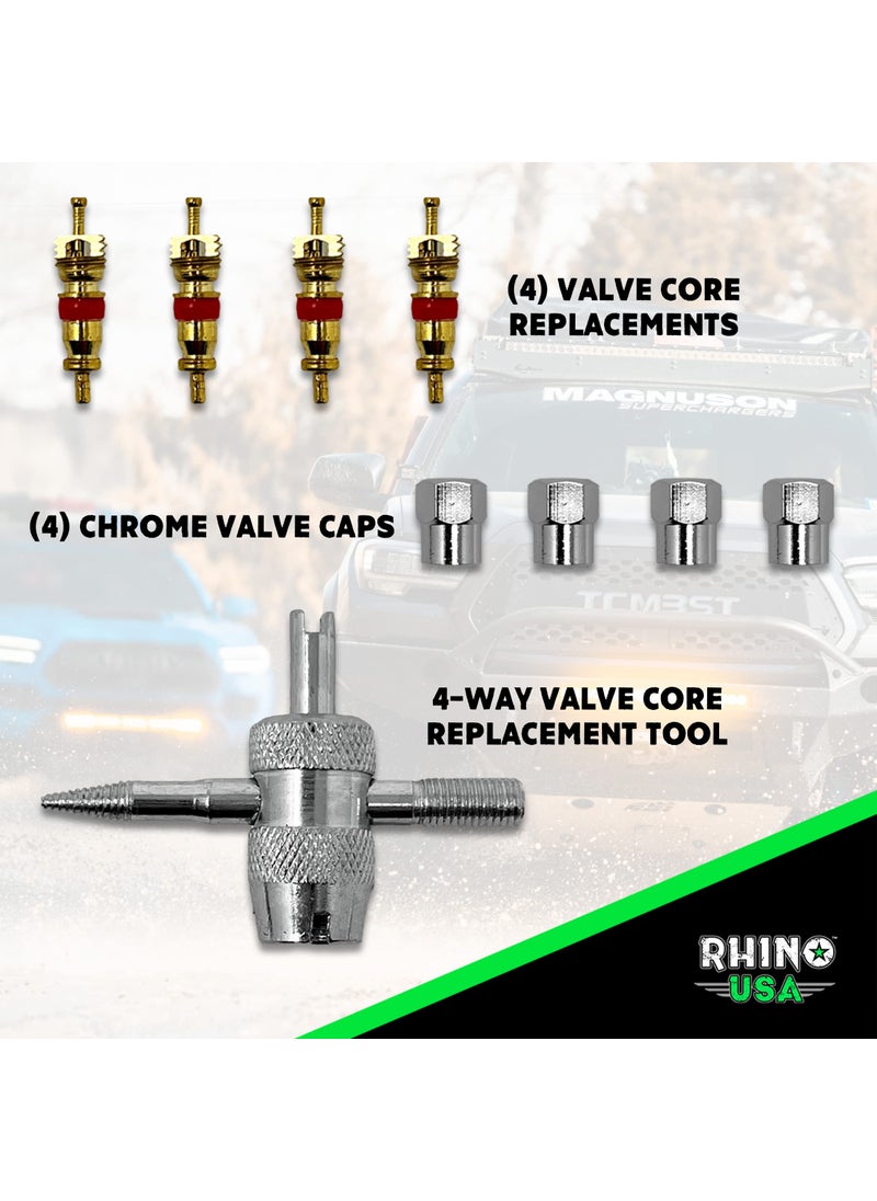 Rhino USA Rhino USA Rapid Tire Deflators with Gauge (0-60psi) Automatic & Adjustable Tire Air Down Tool - Large 2" Easy Read Glow Dial & Solid Brass Hardware - Best Offroad Deflator for Jeep, Truck or ATV  - Image 3
