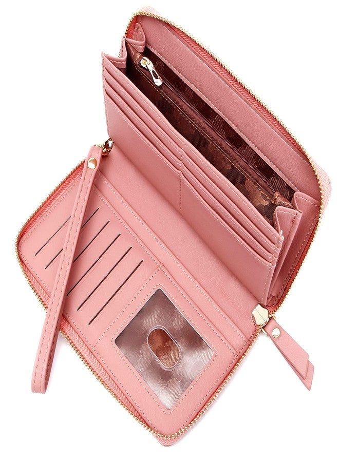 GEEAD Wristlet Wallets for Women PU Leather RFID Blocking Zip Around Long Phone Clutch Wallet - Image 2