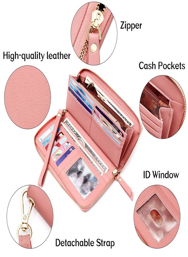 GEEAD Wristlet Wallets for Women PU Leather RFID Blocking Zip Around Long Phone Clutch Wallet - Image 5
