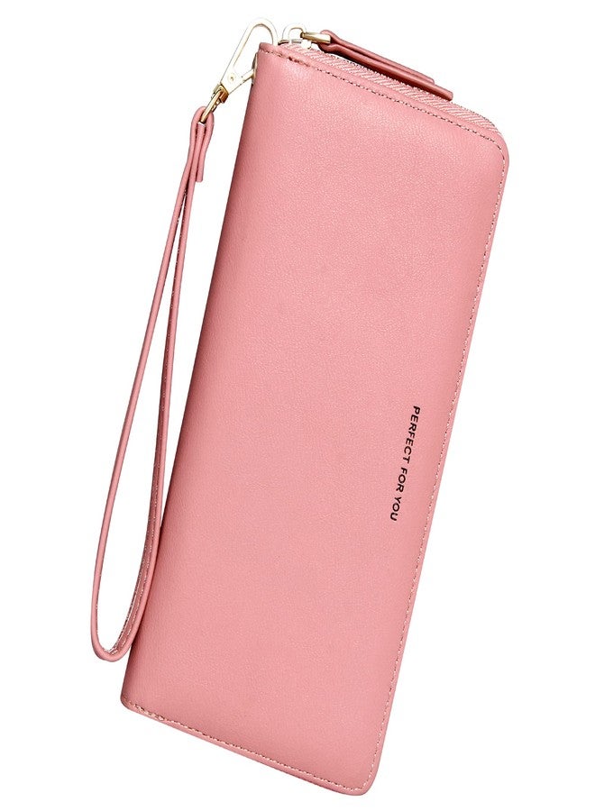 GEEAD Wristlet Wallets for Women PU Leather RFID Blocking Zip Around Long Phone Clutch Wallet - Image 1