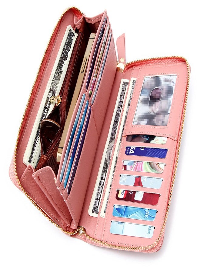 GEEAD Wristlet Wallets for Women PU Leather RFID Blocking Zip Around Long Phone Clutch Wallet - Image 3