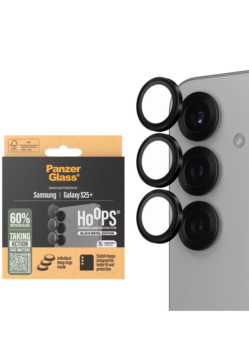 PanzerGlass PanzerGlass Hoops Samsung Galaxy S25 Plus Camera Lens Protector, Scratch & Shock Resistant, Easy Installation, Ultra-Thin Tempered Glass, Galaxy S24/S25 Plus Case Friendly, Black  - Image 1