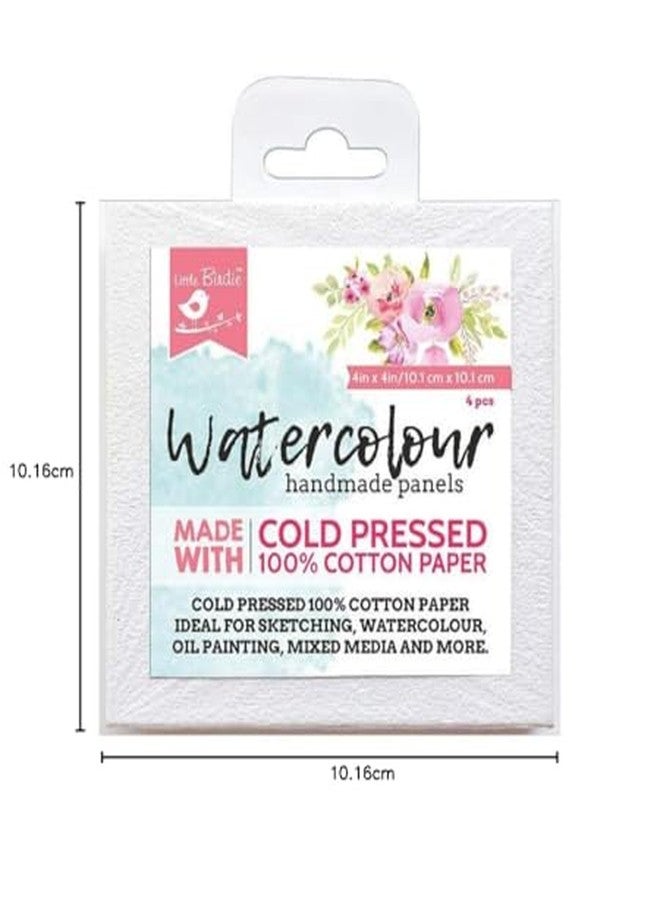 إتسي-بيتسي لوحات قماشية صغيرة للرسم بالألوان المائية، مقاس 4x4 بوصة، عبوة من 4 قطع | قطن، ورق مضغوط على البارد، مثالية للألوان المائية، والجواش، والحبر، والوسائط المختلطة - Image 2