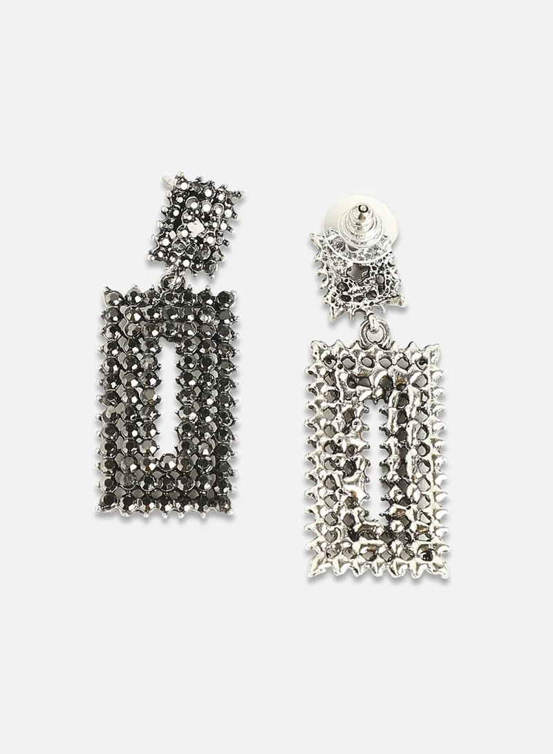 SOHI Geometric Lined Cluster Artificial Drop Earring Jewellery