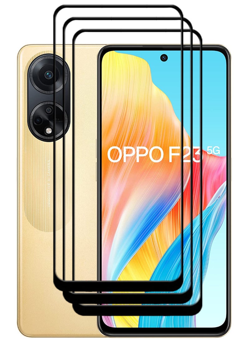 ACLIX 3 Pieces Antistatic ESD Dustproof Premium Quality High Definition Tempered Glass Screen Protector Designed For Oppo F23 - Image 1