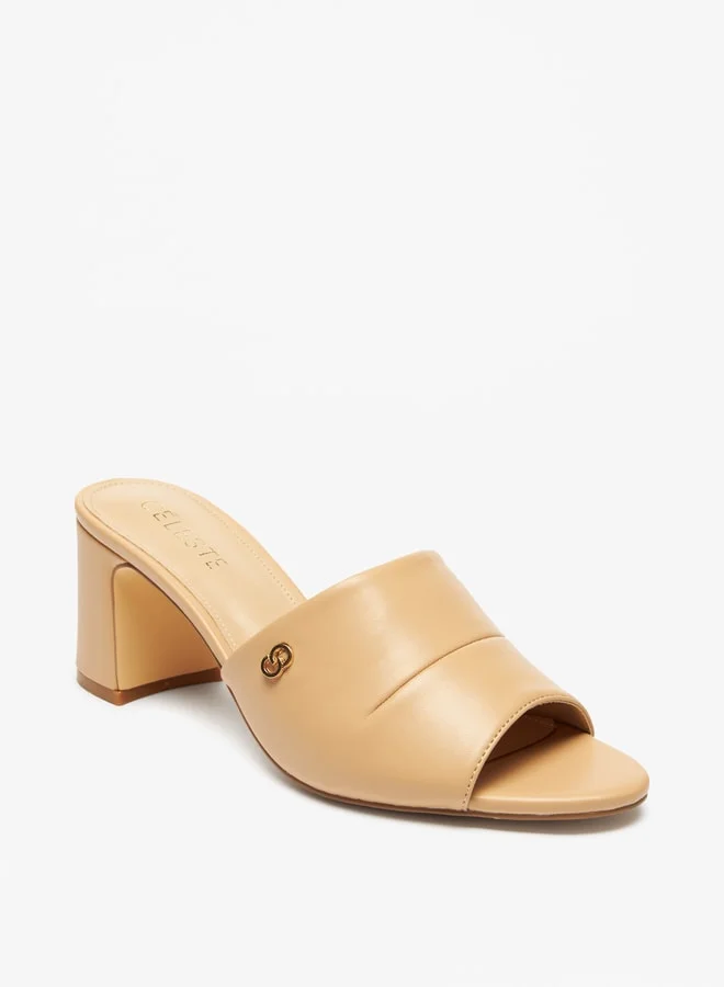 سيليست Women Solid Slip On Sandals with Block Heels
