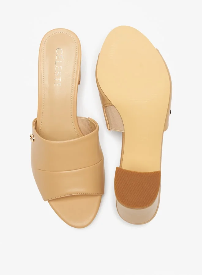 سيليست Women Solid Slip On Sandals with Block Heels