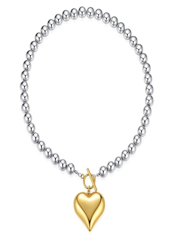 NUZON Sunburst Heart / 2-Tone Interlocking/CZ Evil Eye/Single Pearl/Love Heart Pendant Necklace for Women 18K Gold Chain Necklace Protection Prayer Faith Jewelry, 18 inches, Gold Plated, No Gemstone - Image 1