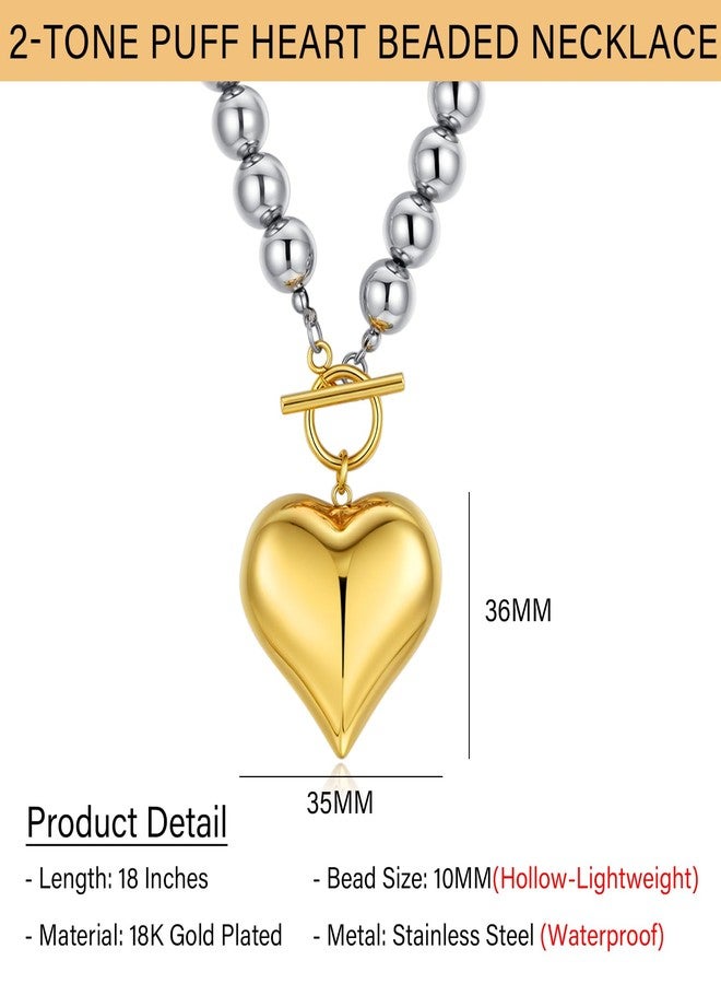 NUZON Sunburst Heart / 2-Tone Interlocking/CZ Evil Eye/Single Pearl/Love Heart Pendant Necklace for Women 18K Gold Chain Necklace Protection Prayer Faith Jewelry, 18 inches, Gold Plated, No Gemstone - Image 4