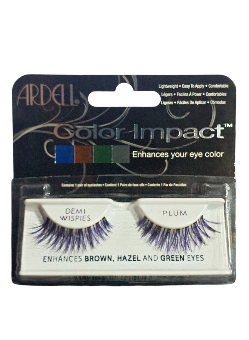 Ardell Color Impact Demi Wispies Strip False Eyelash, Plum