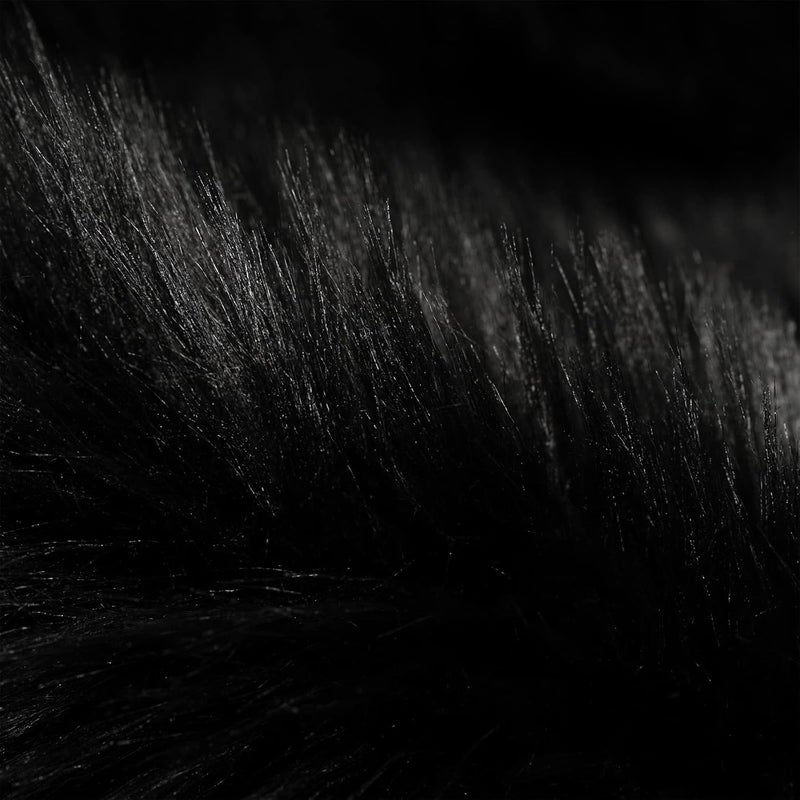 SERISSA Soft Fluffy Rug Coal Black Faux Sheepskin Fur Rug Shaggy Area Rug for Bedroom Floor Living Room 3x5 Feet - Image 5