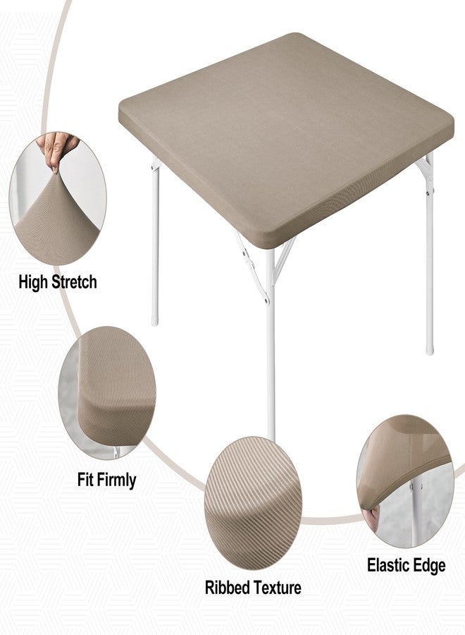 Monibana مفرش طاولة مربع الشكل من مونيبانا، غطاء طاولة مطاطي قابل للتمدد، مقاس 34 × 34 بوصة - Image 2