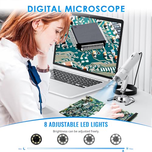 Skybasic Wireless Digital Microscope, Skybasic 50X-1000X Magnification WiFi Pocket Handheld Microscopes with Stand HD USB Microscope Camera Compatible with iPhone Android iPad Windows Mac Computer (White) - Image 3