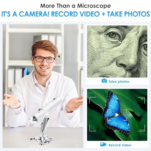 Skybasic Wireless Digital Microscope, Skybasic 50X-1000X Magnification WiFi Pocket Handheld Microscopes with Stand HD USB Microscope Camera Compatible with iPhone Android iPad Windows Mac Computer (White) - Image 5