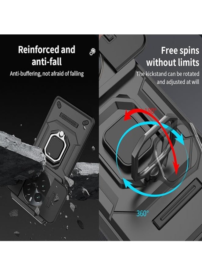 general New back cover for sliding lens cap and swivel mount, Realme 12 Plus with magnetic car mount back - Image 5