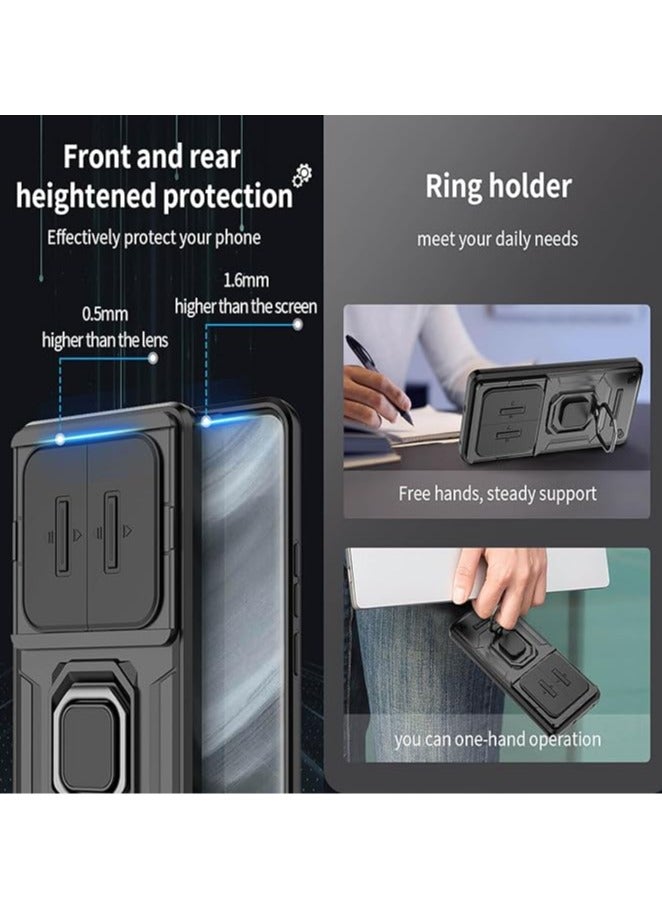 general New back cover for sliding lens cap and swivel mount, Realme 12 Plus with magnetic car mount back - Image 2