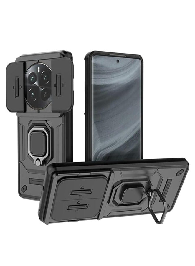 general New back cover for sliding lens cap and swivel mount, Realme 12 Plus with magnetic car mount back - Image 1