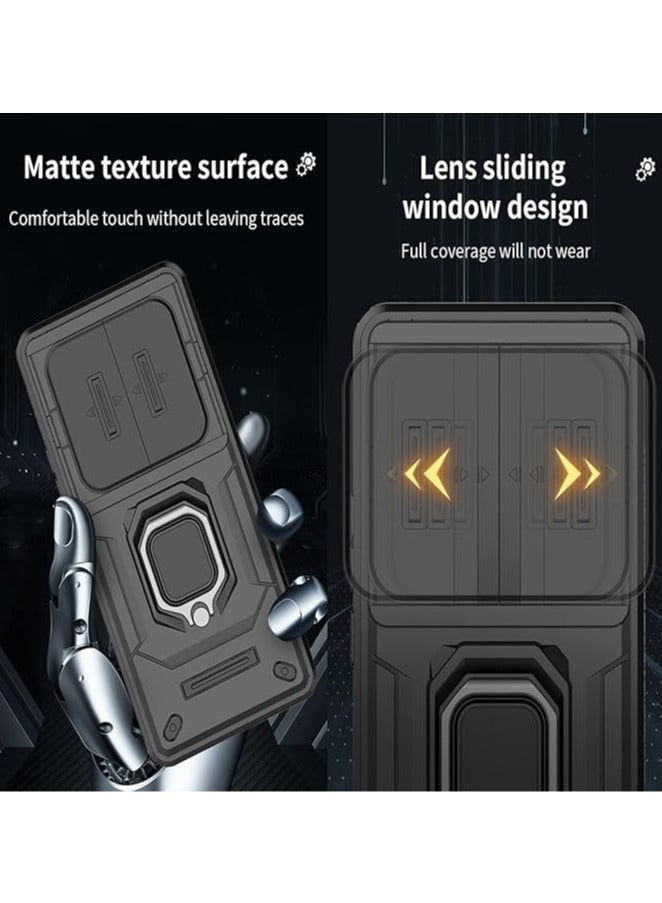 general New back cover for sliding lens cap and swivel mount, Realme 12 Plus with magnetic car mount back - Image 4