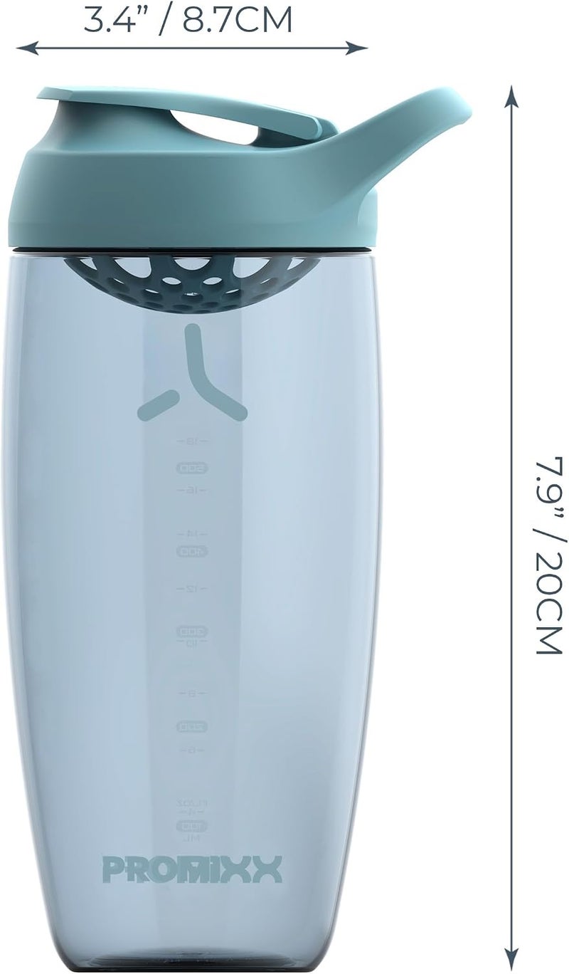 Promixx Pursuit Protein Shaker Bottle - Premium Shaker for Protein Shakes - Lifetime Durability, Leakproof, Odourless - 700ml / 24oz (Ocean Calm Blue) - Image 4