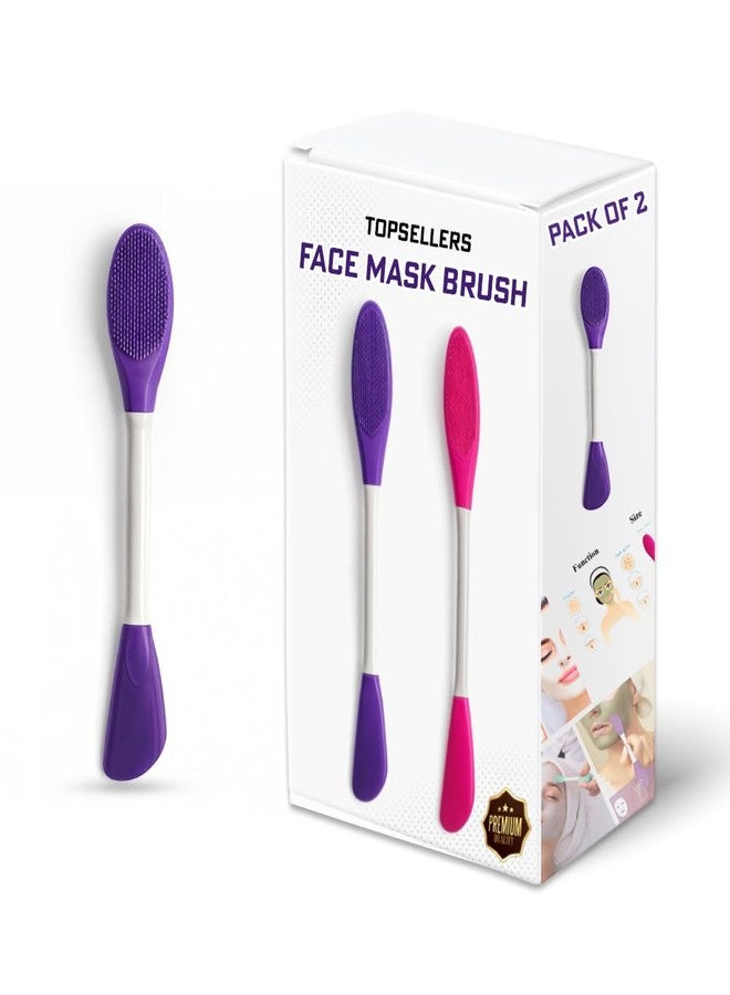 TOPSELLERS (Pack of 2) Silicone Brushes,Double-Ended Silicone Face Mask Brush,Facial Cleansing Brush, Premium Soft Facial Masks Other Skin Care Applicator Tool for Cream, Body Lotion,Moisturize - Image 1