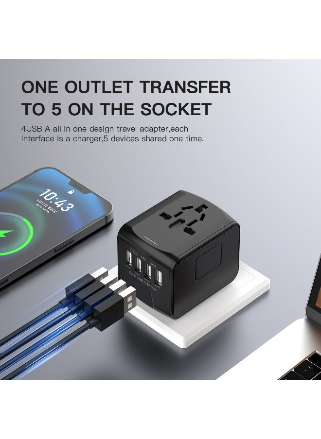 شو وو محول كهربائي متعدد الوظائف للسفر - قاعدة شحن 4 USB  - Image 5