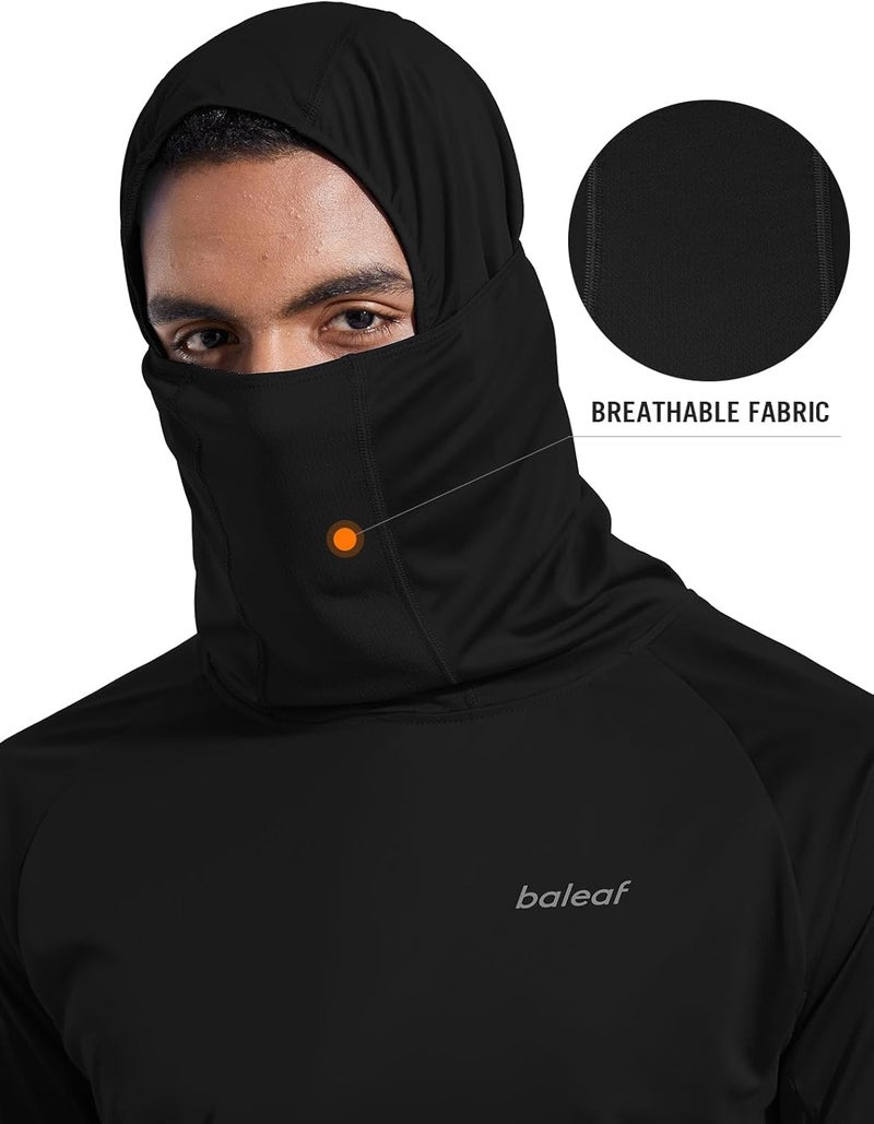 BALEAF Men's Sun Protection Hoodie Shirt UPF 50+ Long Sleeve UV SPF T-Shirts with Mask Rash Guard Fishing Lightweight - Image 2
