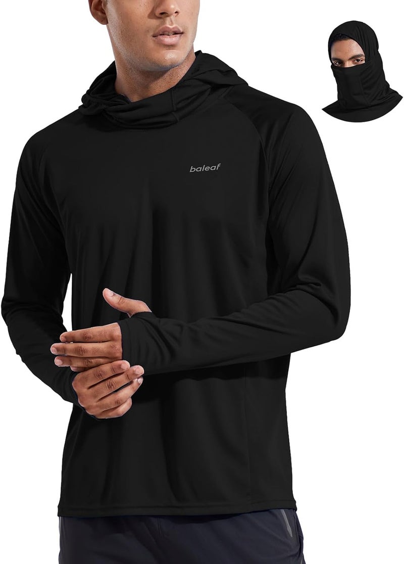 BALEAF Men's Sun Protection Hoodie Shirt UPF 50+ Long Sleeve UV SPF T-Shirts with Mask Rash Guard Fishing Lightweight - Image 1