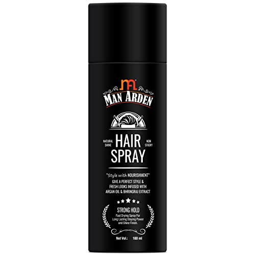 Man Arden Hair Spray - Strong Hold, Styling with Nourishment - Argan Oil and Bhringraj, 180 ml x Pack Of 3 - Image 2