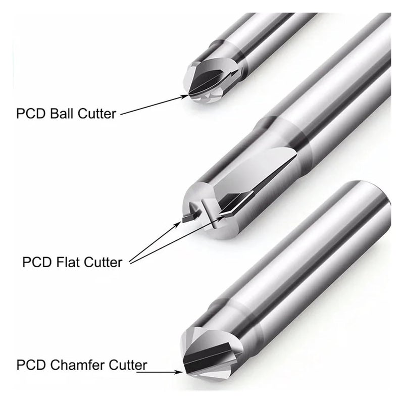 مطحنة نهاية الماس PCD 1 2 فلوت كروية النهاية عالية الشعاع تشطيب مرآة R6x6Cx12Dx75Lx2F أداة قطع الطحن CNC - Image 3