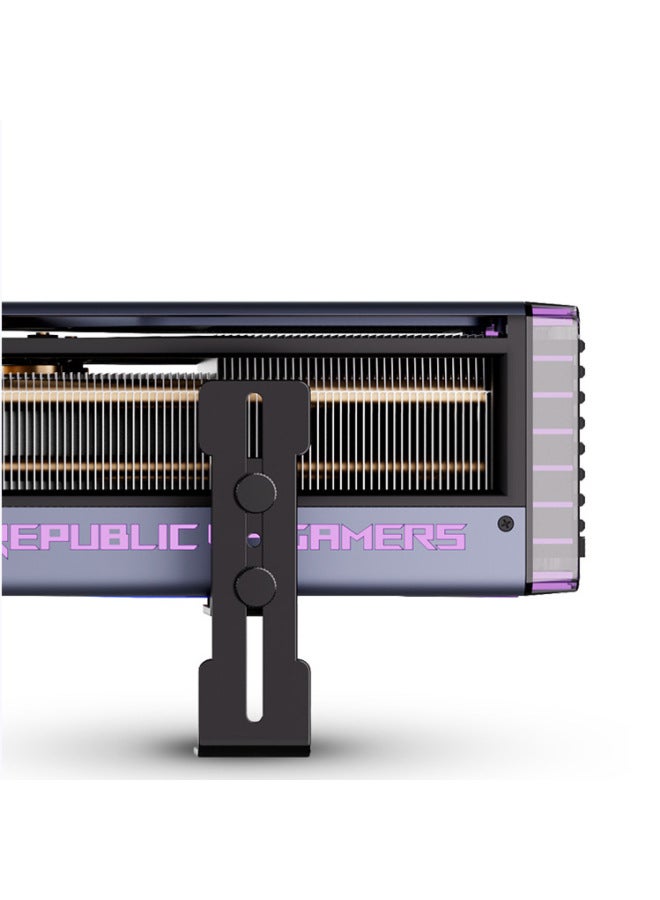 Loquat L8 Video Card Support Frame Sea View Room Chassis 12cm Fan Position Fixed Metal Bracket To Prevent Video Card Sagging Deformation-Color:silver Mini Graphics Card Stand  - Image 5