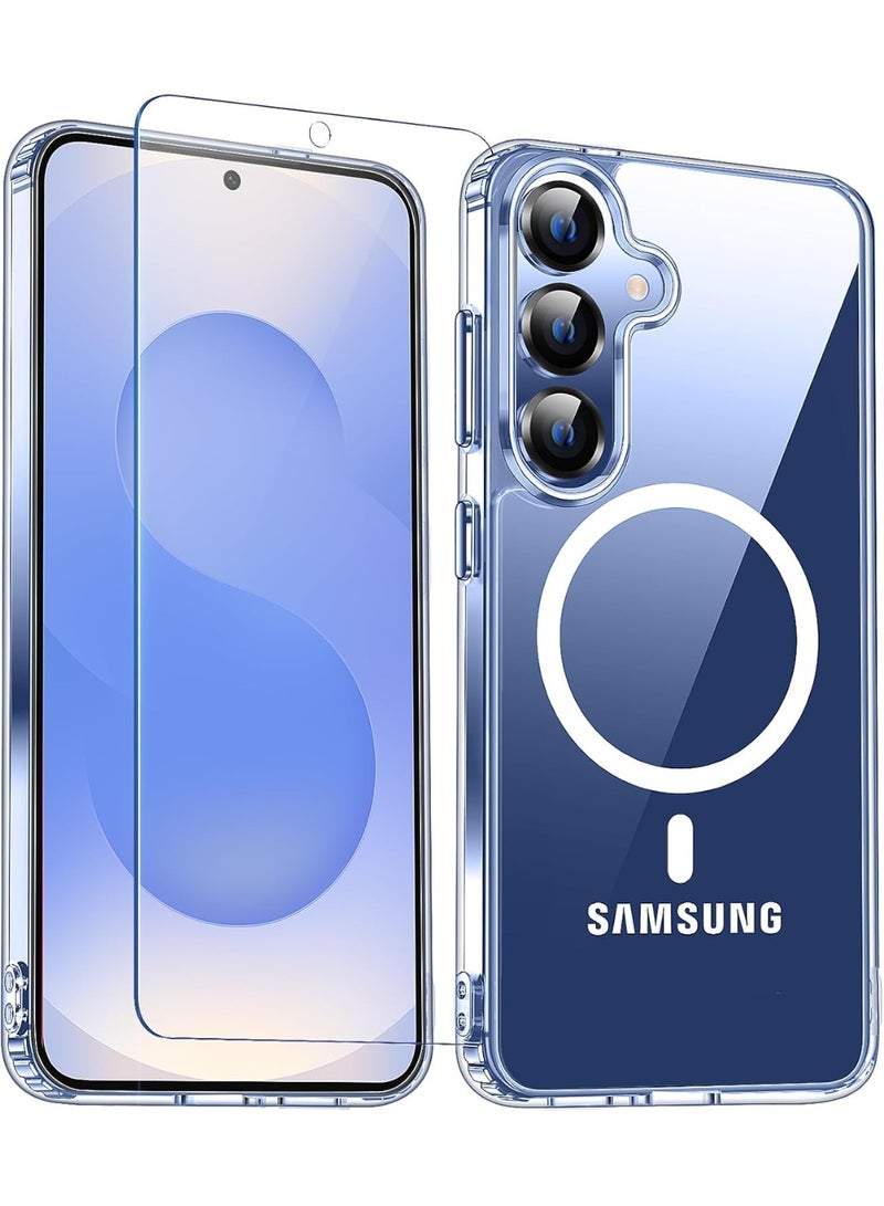 BORTONY Samsung Galaxy S25 Plus Case Cover Compatible with Magsafe Cover with Tempered Glass 9D Full Coverage High Responsive Glass for Samsung Galaxy S25 Plus 6.7-inch - Image 1