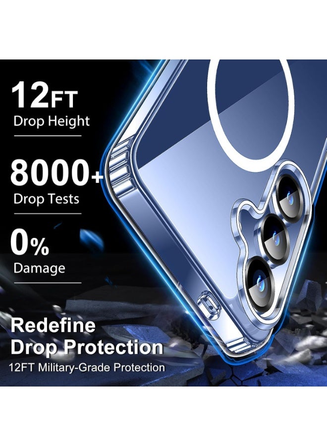 BORTONY Samsung Galaxy S25 Plus Case Cover Compatible with Magsafe Cover with Tempered Glass 9D Full Coverage High Responsive Glass for Samsung Galaxy S25 Plus 6.7-inch - Image 4