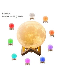 3D Moon Lamp, Multi Color Changing Visual LED Moon Ball Lamp with Plastic Stand Base for Kids Room and Children's Bedroom Extra Small Size