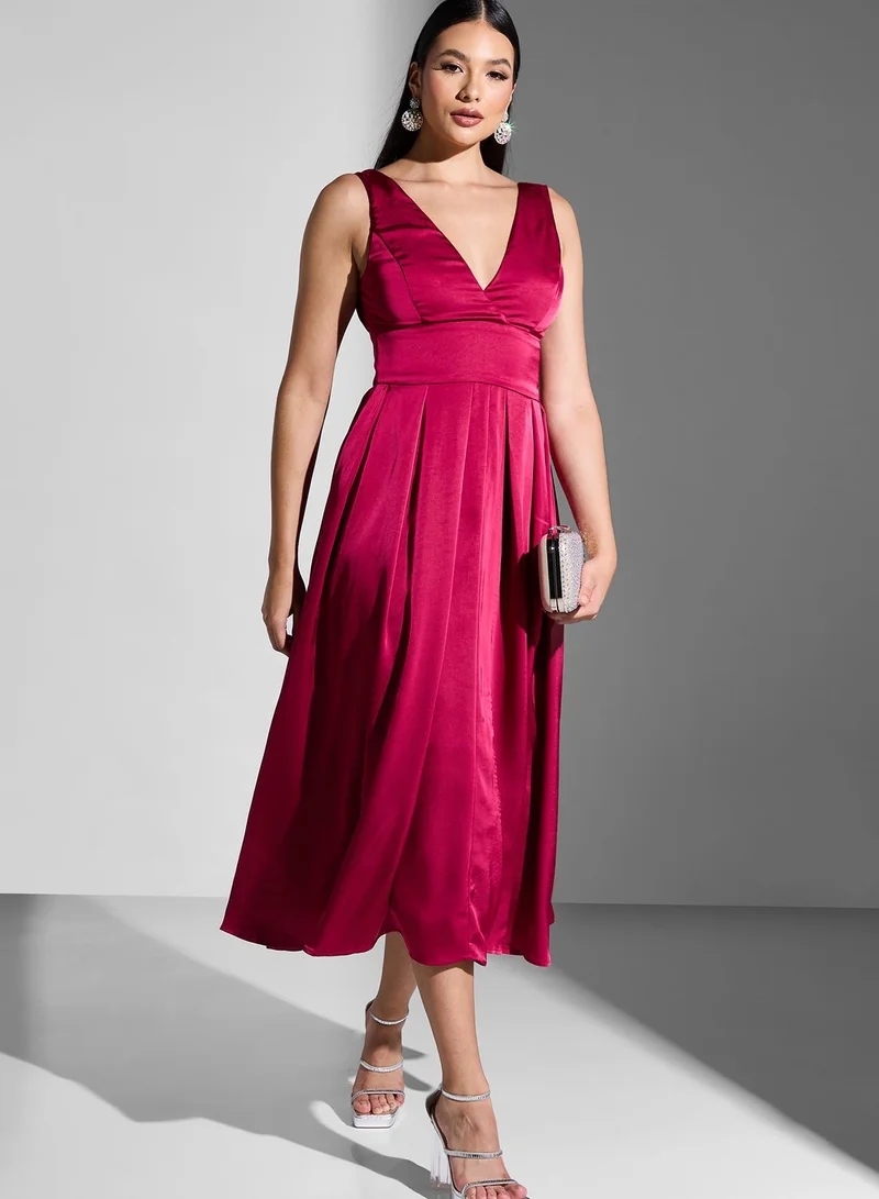 Coast Surplice Neck Tiered Dress