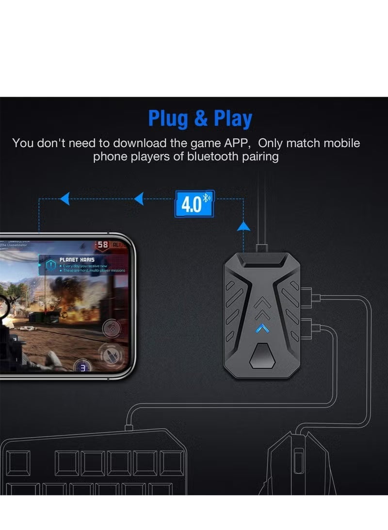 ميكس 4 في 1 حزمة كومبو ألعاب محمولة ، لوحة مفاتيح ألعاب بيد واحدة ، وحدة تحكم لوحة ألعاب محمولة محول ماوس لوحة مفاتيح الألعاب لنظام Android - Image 3