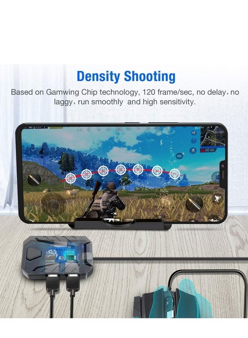 ميكس 4 في 1 حزمة كومبو ألعاب محمولة ، لوحة مفاتيح ألعاب بيد واحدة ، وحدة تحكم لوحة ألعاب محمولة محول ماوس لوحة مفاتيح الألعاب لنظام Android - Image 4