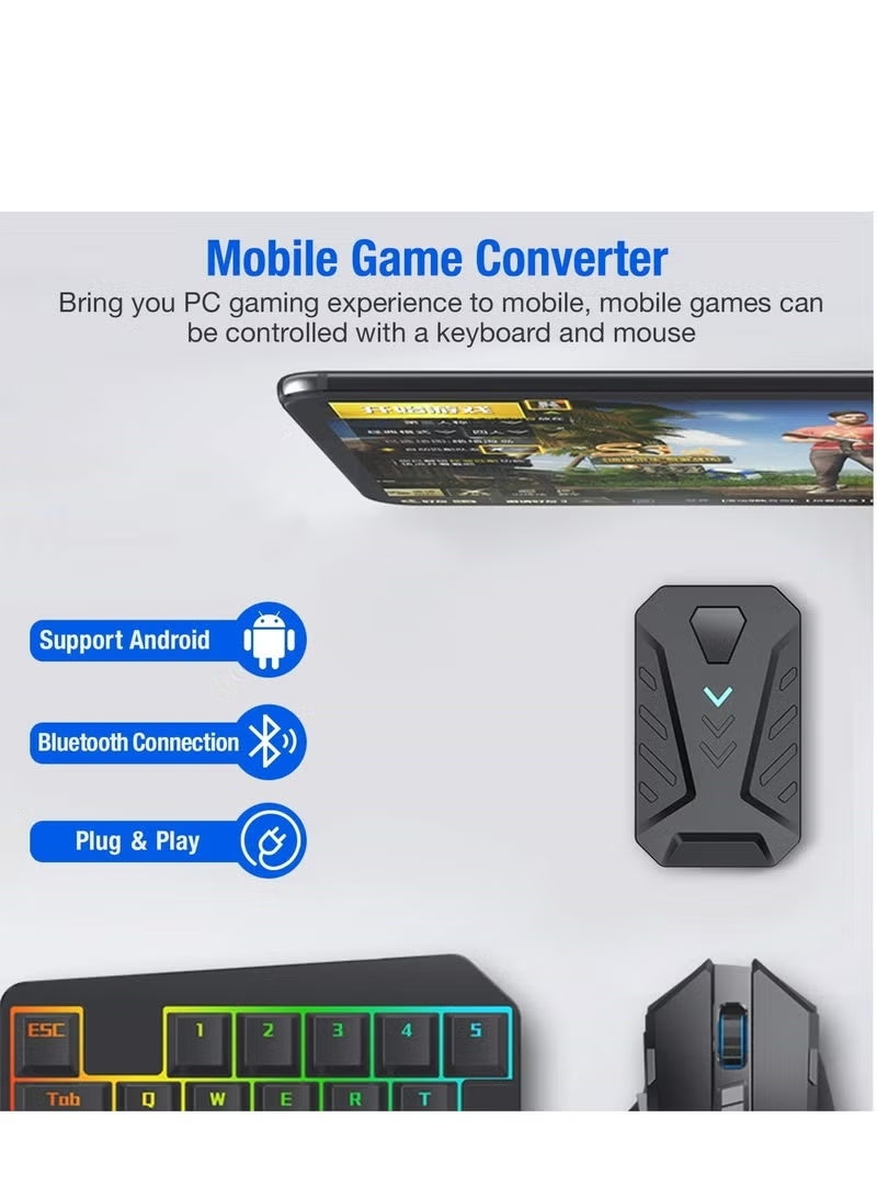 ميكس 4 في 1 حزمة كومبو ألعاب محمولة ، لوحة مفاتيح ألعاب بيد واحدة ، وحدة تحكم لوحة ألعاب محمولة محول ماوس لوحة مفاتيح الألعاب لنظام Android - Image 2