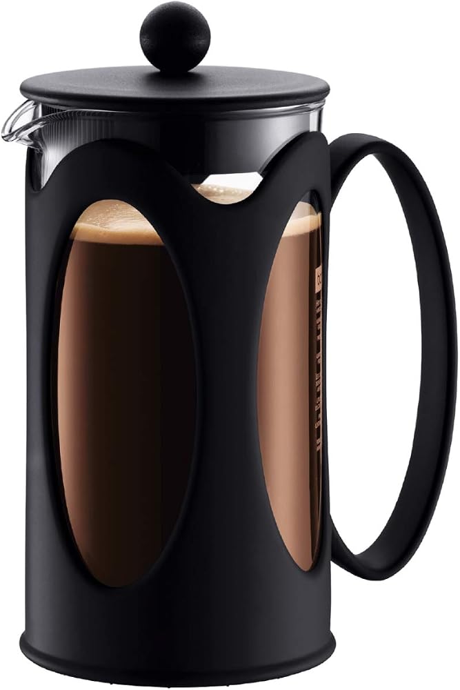 Bodum 10682-01 Kenya French Press Coffee Maker, Borosilicate Glass - 3-Cup (0.35 L), Black - Image 1