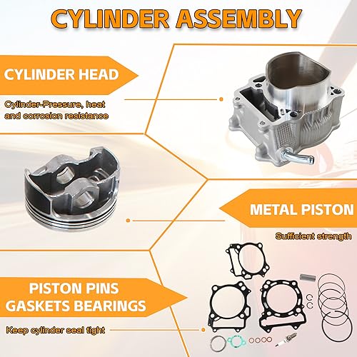 PANGOLIN LTZ400 Top End Kit LTZ 400 Cylinder Gasket Top End Rebuild Kit 434CC Bore Size 94mm 11191-13E00 for Suzuki LTZ 400 Models 2003-2014, for DR-Z400 2000-2015, for Kawasaki KFX400 2003-2006 Parts - Image 3