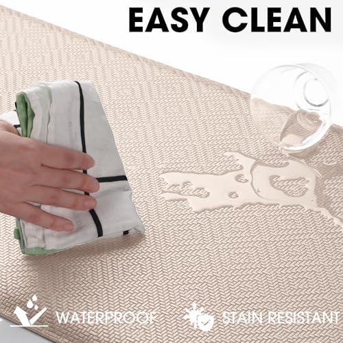 Mattitude Kitchen Mat Cushioned Anti-Fatigue Floor Mat Water Resistant Non-Slip Mats and Rugs Standing and Comfort Desk Mats for House Sink Office Laundry (Beige, 17.3"x28") - Image 3
