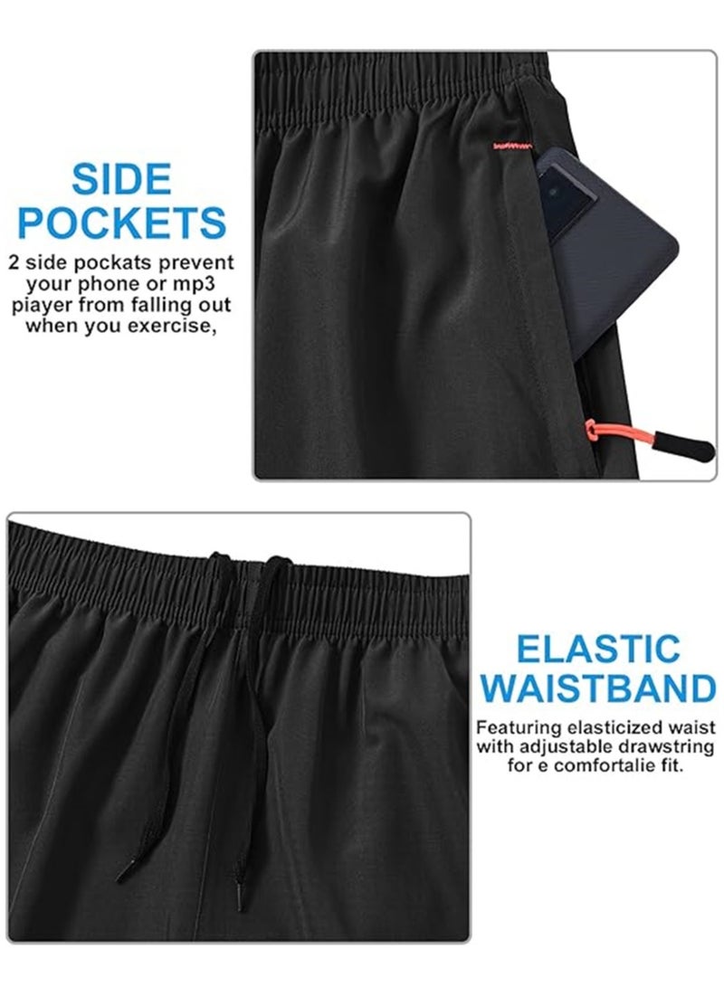 Generic 3 Pack Mens Shorts Athletic Gym Mens Workout Shorts Black Quick Dry Basketball Shorts Tennis Shorts For Men With Pockets For Running Jogging Casual Activewear Size XL  - Image 5