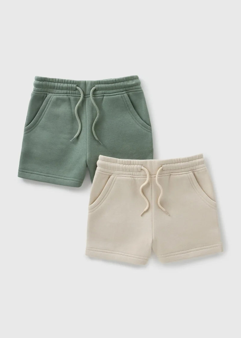 Matalan 2 Pack Boys Khaki & Stone Jogger Shorts