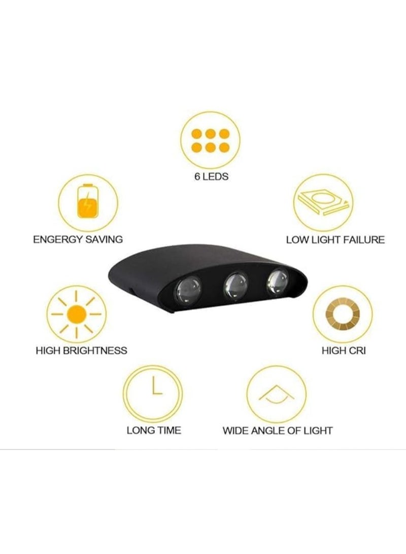 Modern LED Wall Light for Living Room Bedroom Hallway – Dual Directional Up & Down Sconce with 6 Beam Patterns – Black Body, Warm White Light, Indoor Decorative Wall Lamp Fixture - Image 5