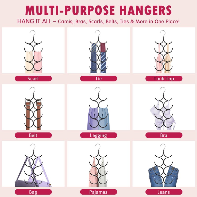 DOIOWN Tank Top Hanger,2 Pack Space Saving Hangers Bra Camisole Hanger,Small Closet Organizers and Storage for Dorm & Apartment Holds Camisoles,Bras,Scarfs,Ties,Belts - Image 4