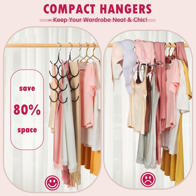 DOIOWN Tank Top Hanger,2 Pack Space Saving Hangers Bra Camisole Hanger,Small Closet Organizers and Storage for Dorm & Apartment Holds Camisoles,Bras,Scarfs,Ties,Belts - Image 3