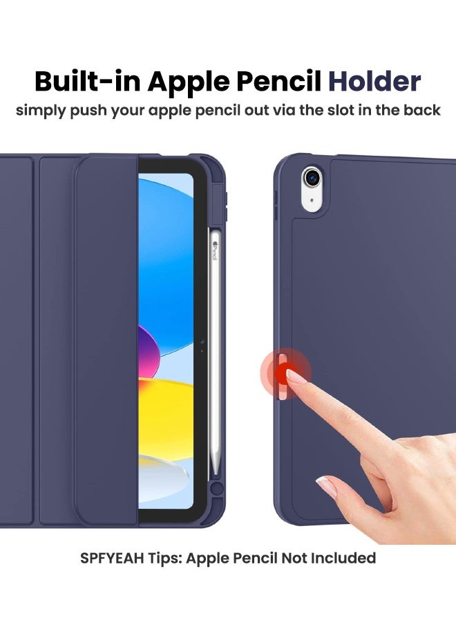 اس بي اف يا. حافظة iPad (A16) الجيل الحادي عشر مقاس 11 بوصة (2025) / iPad الجيل العاشر مقاس 10.9 بوصة (2022)، مع حامل قلم، وخاصية الإيقاظ/السكون التلقائي، وغطاء ذكي ثلاثي الطيات مع ظهر ناعم من مادة TPU، أزرق داكن - Image 3