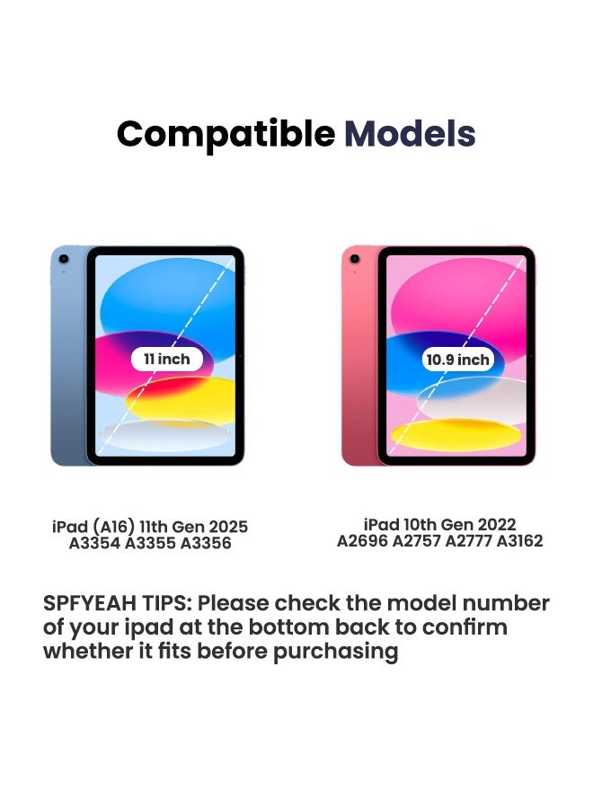 اس بي اف يا. حافظة iPad (A16) الجيل الحادي عشر مقاس 11 بوصة (2025) / iPad الجيل العاشر مقاس 10.9 بوصة (2022)، مع حامل قلم، وخاصية الإيقاظ/السكون التلقائي، وغطاء ذكي ثلاثي الطيات مع ظهر ناعم من مادة TPU، أزرق داكن - Image 2